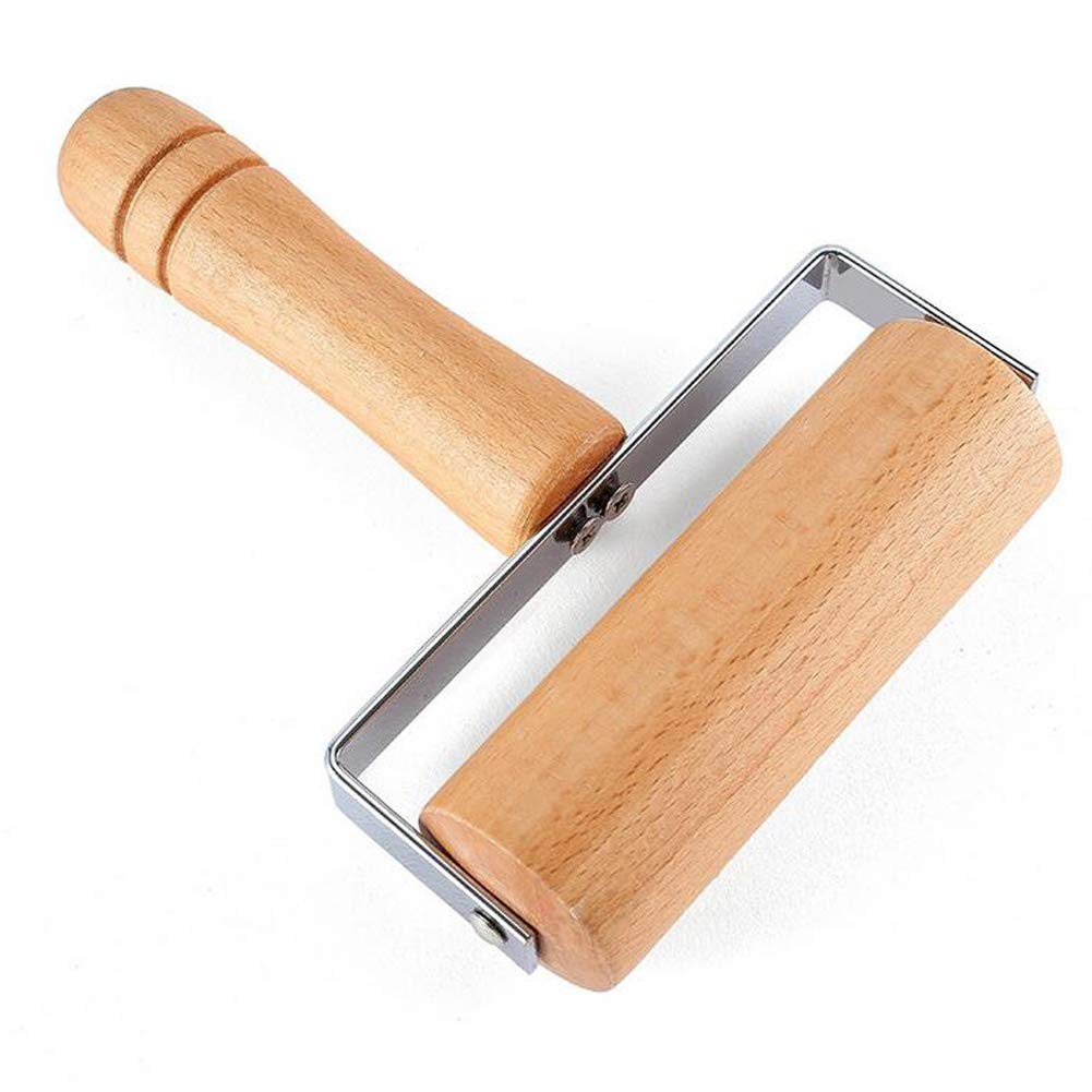 1 Piece 12cm Wide Wood Pastry Pizza Roller Wooden Brayer Wooden Rolling Pins Wood Dough Roller 5D Diamond Painting Tool Wooden Roller for Baking or Ceramic Pottery Clay Working
