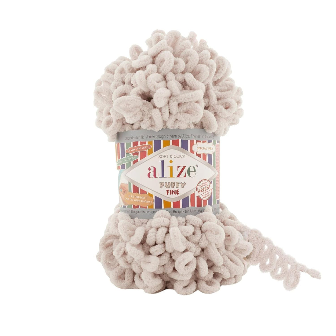 Alize Puffy Fine Hand Knitting Yarn (Bone No. 599)
