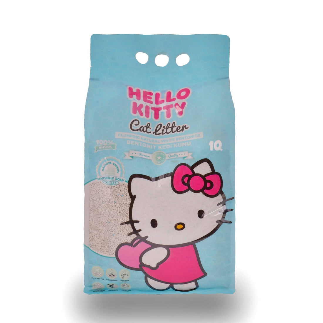 Hello Kitty Bentonite Cat Litter Premium, Marseille Soap - Naturally Clumping (1 x 10 L)