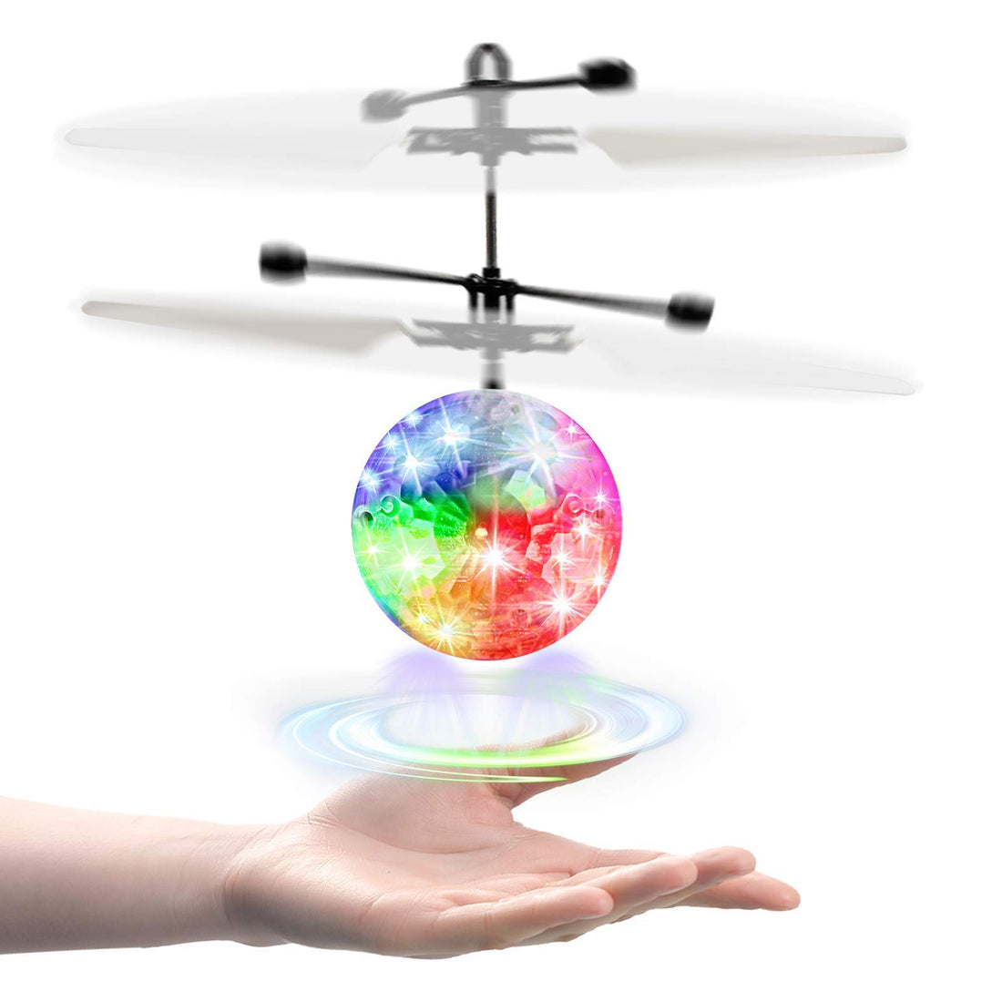 UTTORA Fliegender Ball, Hekopter Flugzeug Drohne Spielzeug,Infrarot-Induktions, Spielzeug, Flugzeuge Drohne mit bunt leuchtendem LED-Licht, Indoor und Outdoor-Spiele Geschenke
