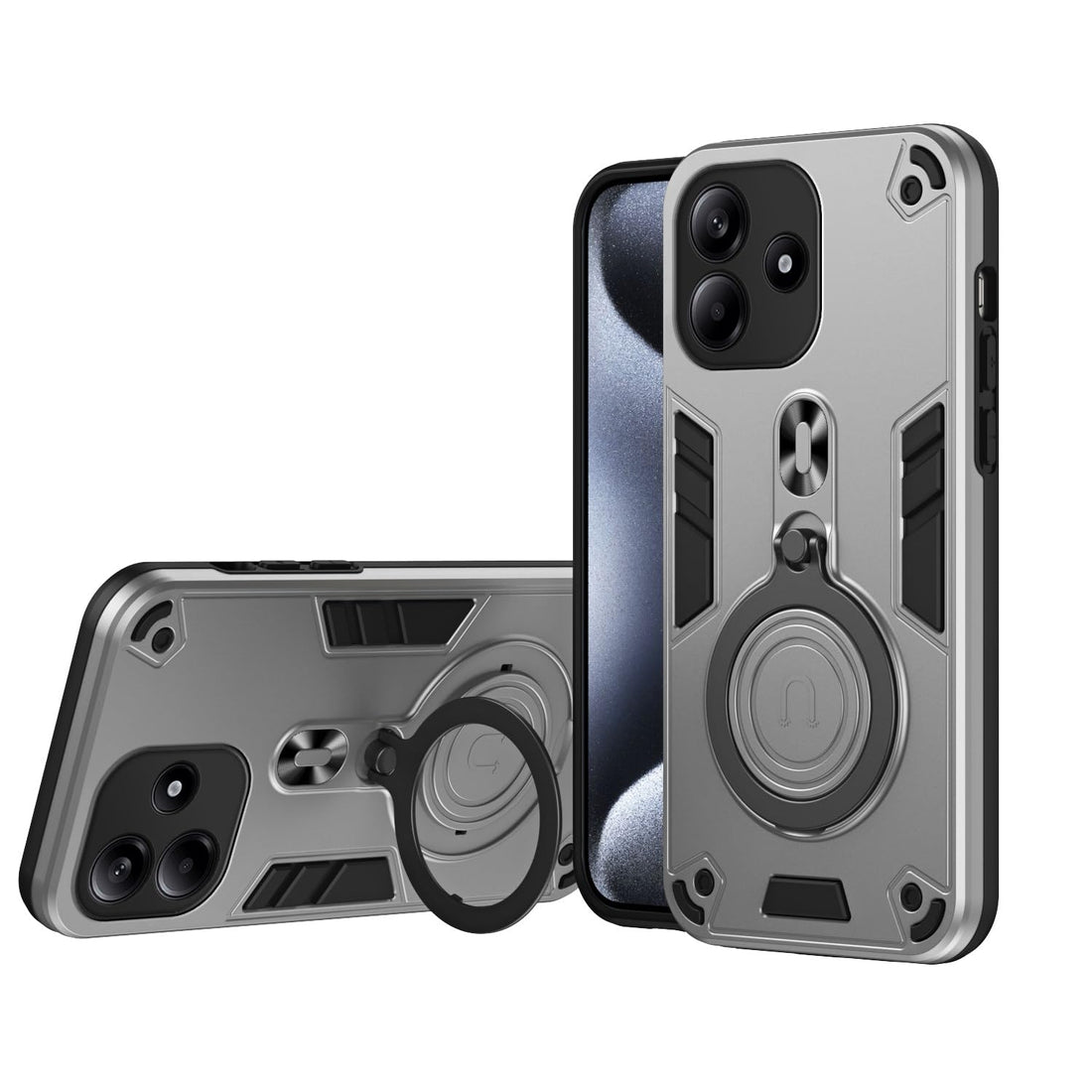 Protective Phone shell Compatible with Xiaomi Redmi Note 14 Case Shockproof Magnetic Kickstand Hard Cover Shockproof Dustproof Drop Proof Military Grade Protective Cover Compatible with Xiaomi Redmi N