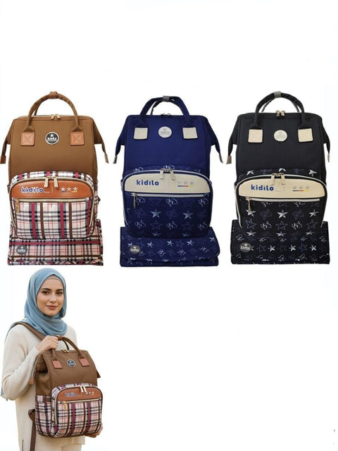 Kidillo bremum diaper Backpack Large Capacity Baby Bag Multi Function Travel Backpack Nappy Bags Nursing Bag Fashion Mummy Roomy Waterproof for Baby Care and Durable color blue