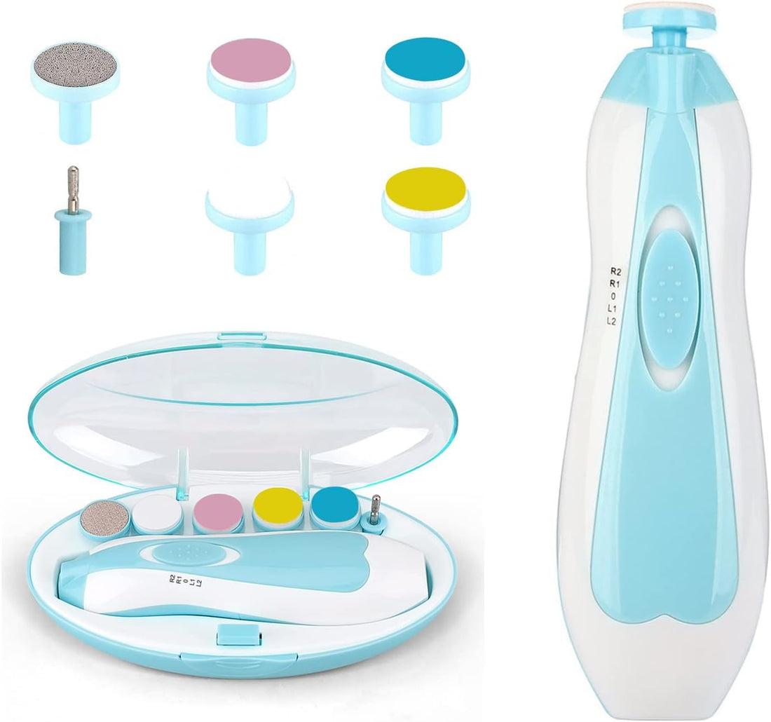 ALMEKAQUZ Baby Nail Trimmer Electrically safe Baby nail clippers, Newborn and Kids Nail Kit, also available for adults (blue)