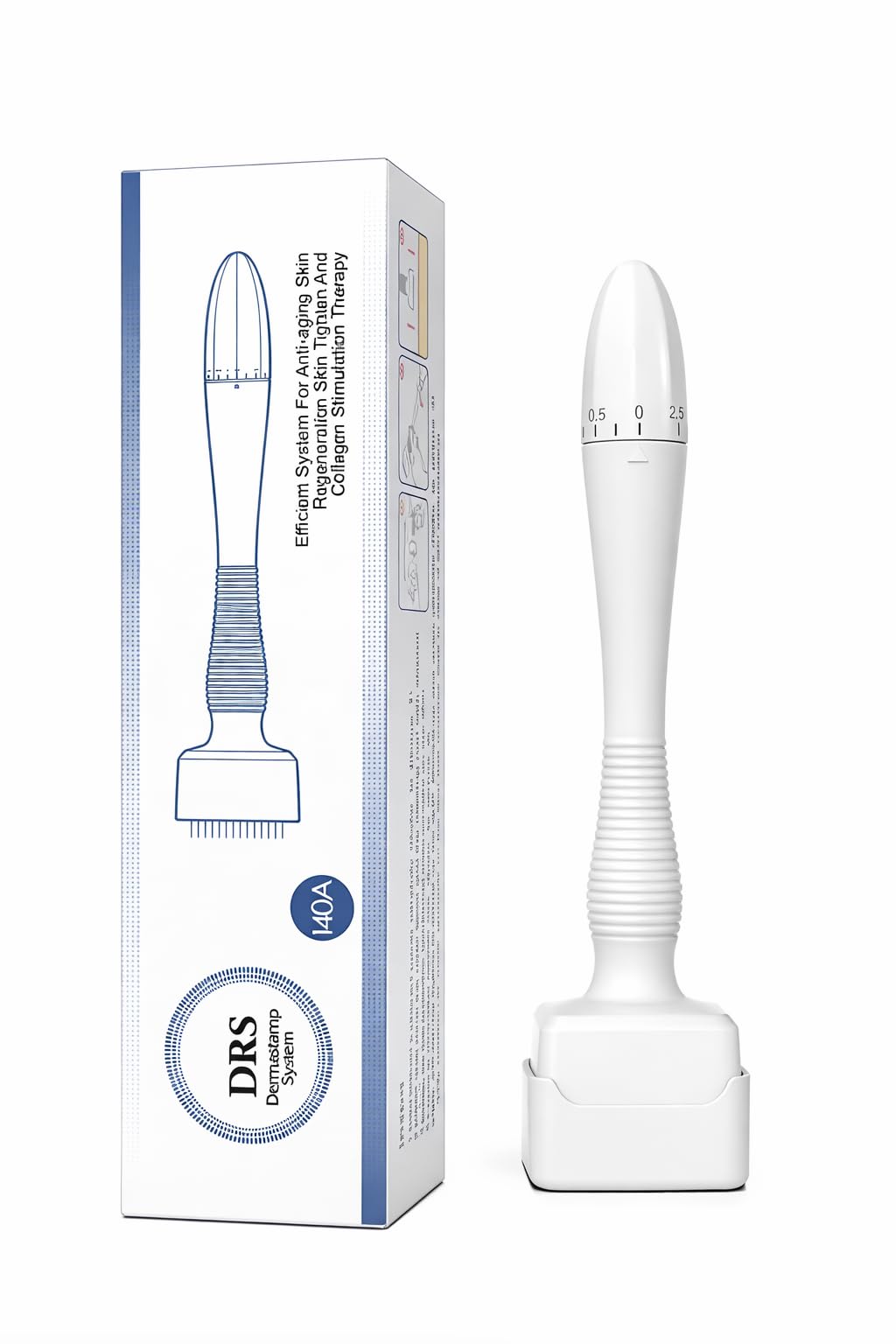 Derma Stamp Anti Aging Microneedling Device for Face and Skin Care, Adjustable Needle Depth Skincare Tool