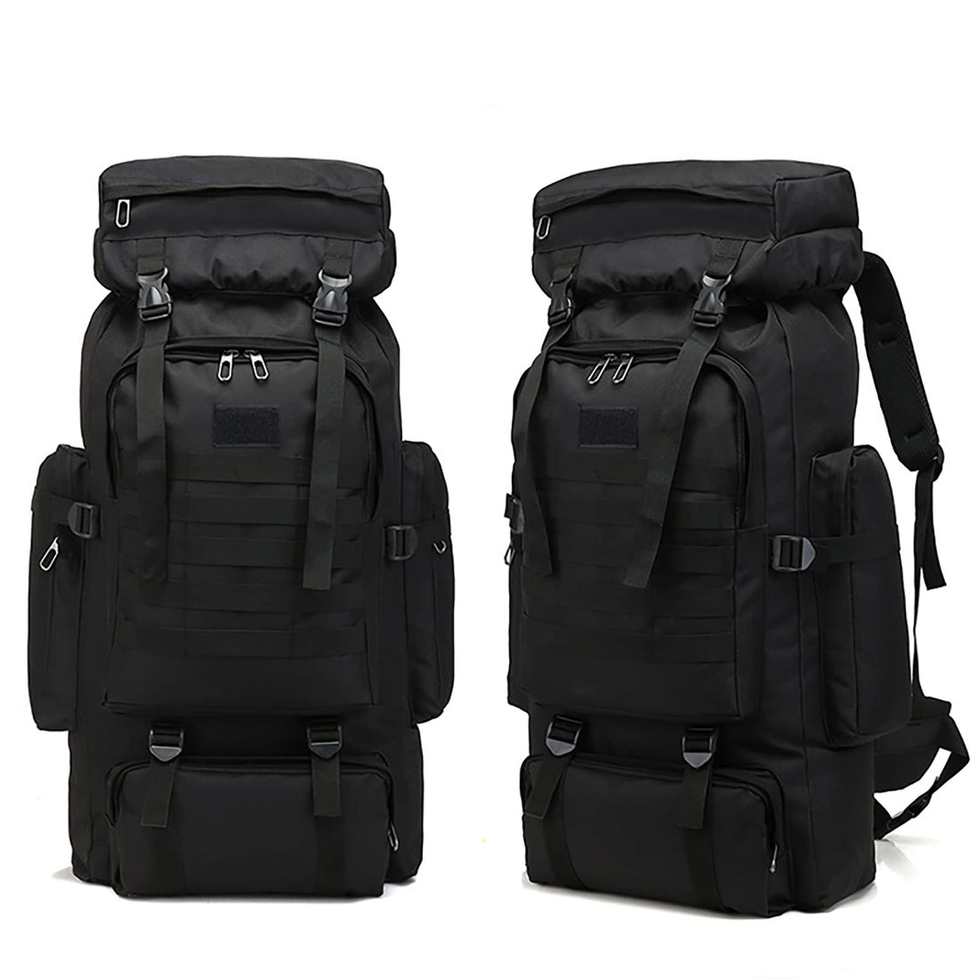 NC Large Capacity Canvas Hiking Backpack,80L Mountain Climbing Camping Backpack, Tactical Backpack for Men, Color 3