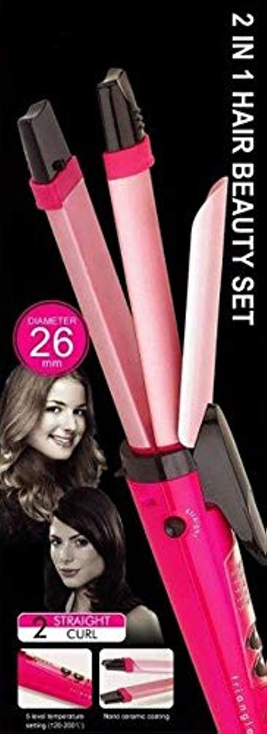 Professional 2-in-1 Hair Straightener Curling Tong and Steam Iron (1818)