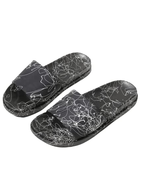 Unisex medical slippers with white spider stripes