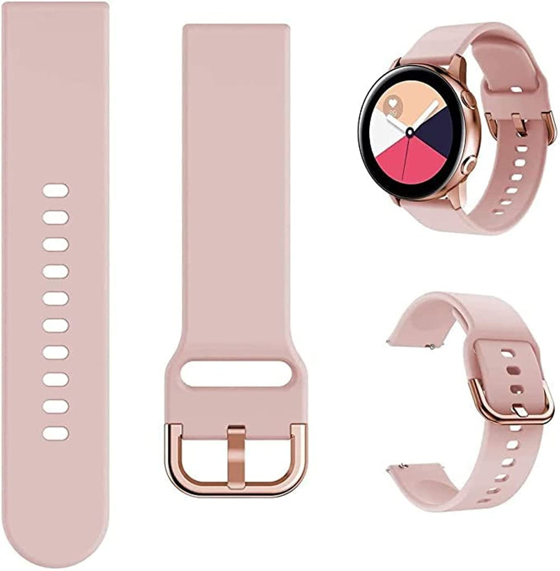 20mm Silicone Strap/Band For Amazfit Gts 3, Gts 2, Bip U, Bip U Pro,Bip, Bip S, Bip Lite,Pop Pro,Gtr 42mm,Gts, Gts 2E,Gts 2Mini (Pink)