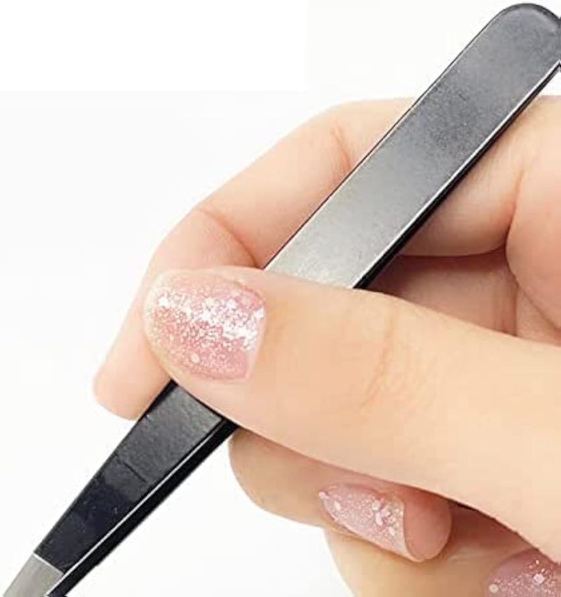 Tweezer Straight Tip Stainless Steel Hair Removal, Makeup Tools - Black Blue pink purple 12 pcs pack