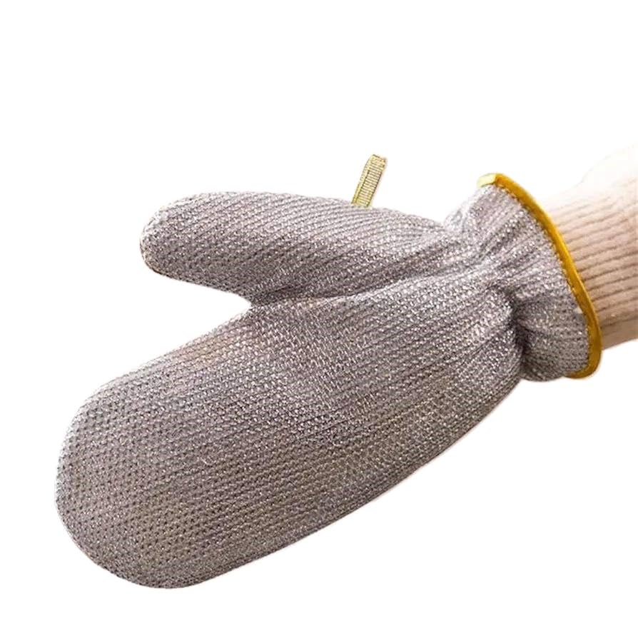 Next Store Wire Gloves, Double Padded Nylon Waterproof Inner Gloves with Stainless Wire Bristle Coating, Strong Protection and Comfort for Various Work