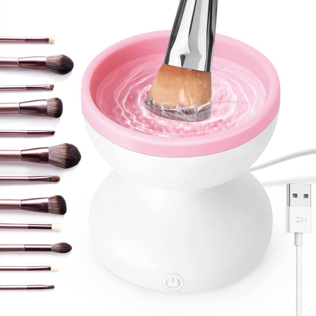 FANS·JY Makeup Brush Cleaner, Portable USB Makeup Brush Cleaner Machine, Electric Make Up Brush Cleaner for Makeup Brush, Makeup Sponge, Powder Puff, Birthday Day Gift for Her