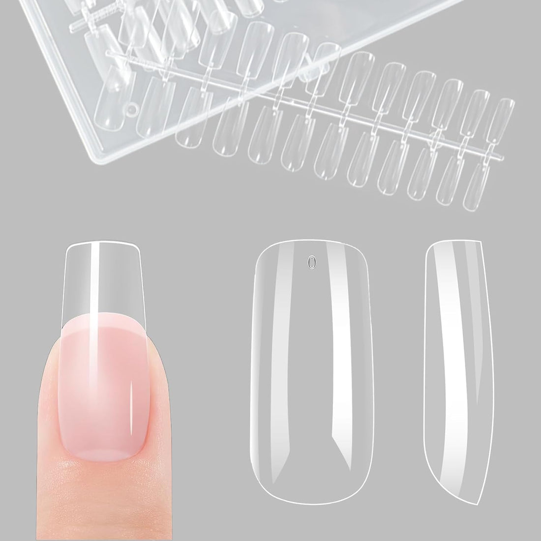 240 Pcs, Nail Tips, Gel X Nail Extension Kit, Nail Tips - Nail Extensions For Extensions, Resin Clear False Strong Press On
