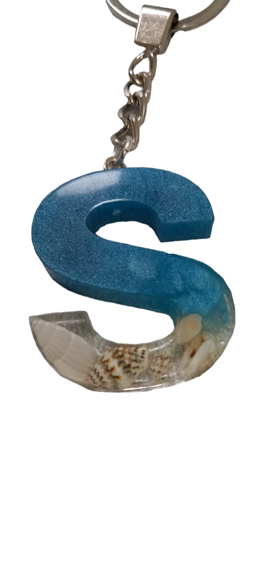 Keychain Letter S Shape English Keychain Resin Epoxy Multi Color Unique Attractive Gift