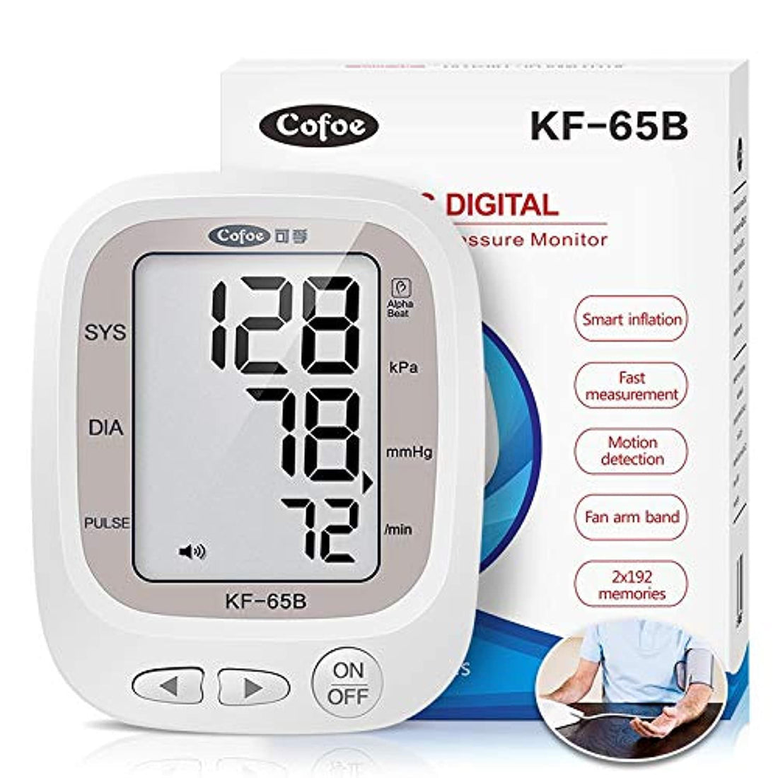 Blood Pressure Monitor Upper Arm Digital sphygmomanometer BP Heart Rate Monitor Home Use With Voice and Three-color Screen Reminder