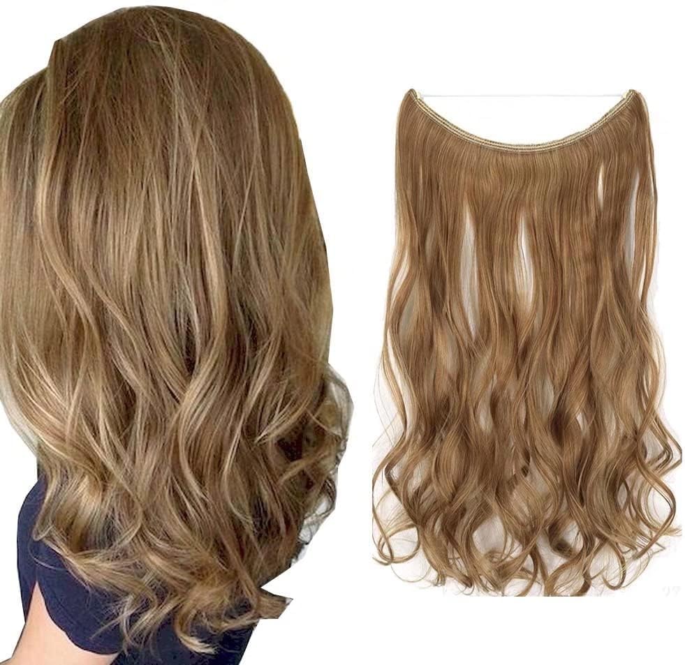 ecif Hair Extensions 45 7 cm 80g Heat Resistant Synthetic Hairpieces Strawberry Blonde and Bleach Blonde Hidden Fish Cord Invisible Curly Hair Extensions