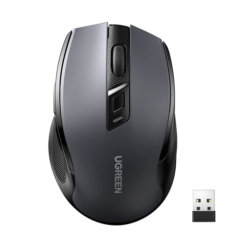 UGREEN Silent Wireless Mouse, Ergonomic Mouse 2.4GHz 4000 dpi with USB Receiver, Computer Mouse 5 Adjustable DPI Levels 5 Bontones for PC, Laptop, Macbook, Windows 11 10, macOS, Linux