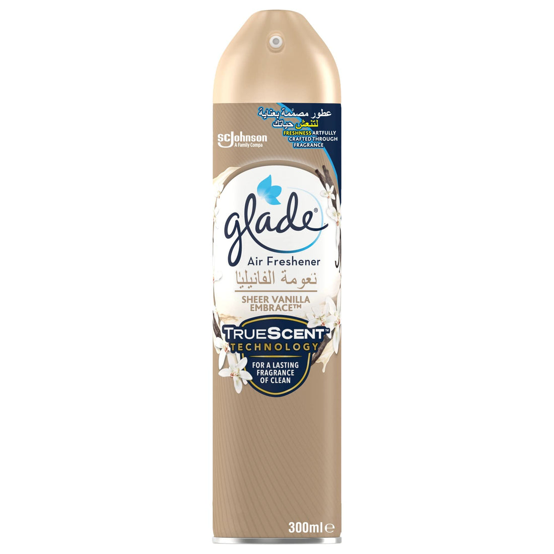 Glade air freshener spray, sheer vanilla embrace, 300 ml