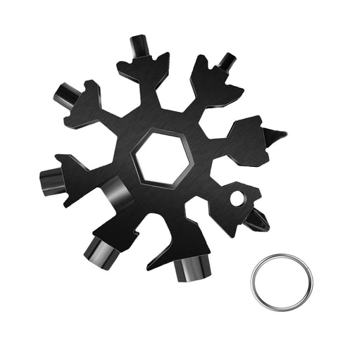 18 in 1 Snowflake Multi-Tool Small and Portable Handy Tool Stainless Steel Snowflake Screwdriver Phillips/Slotted Screwdriver Allen Wrench Bottle Opener Tool Card Combination Great Christmas Gift
