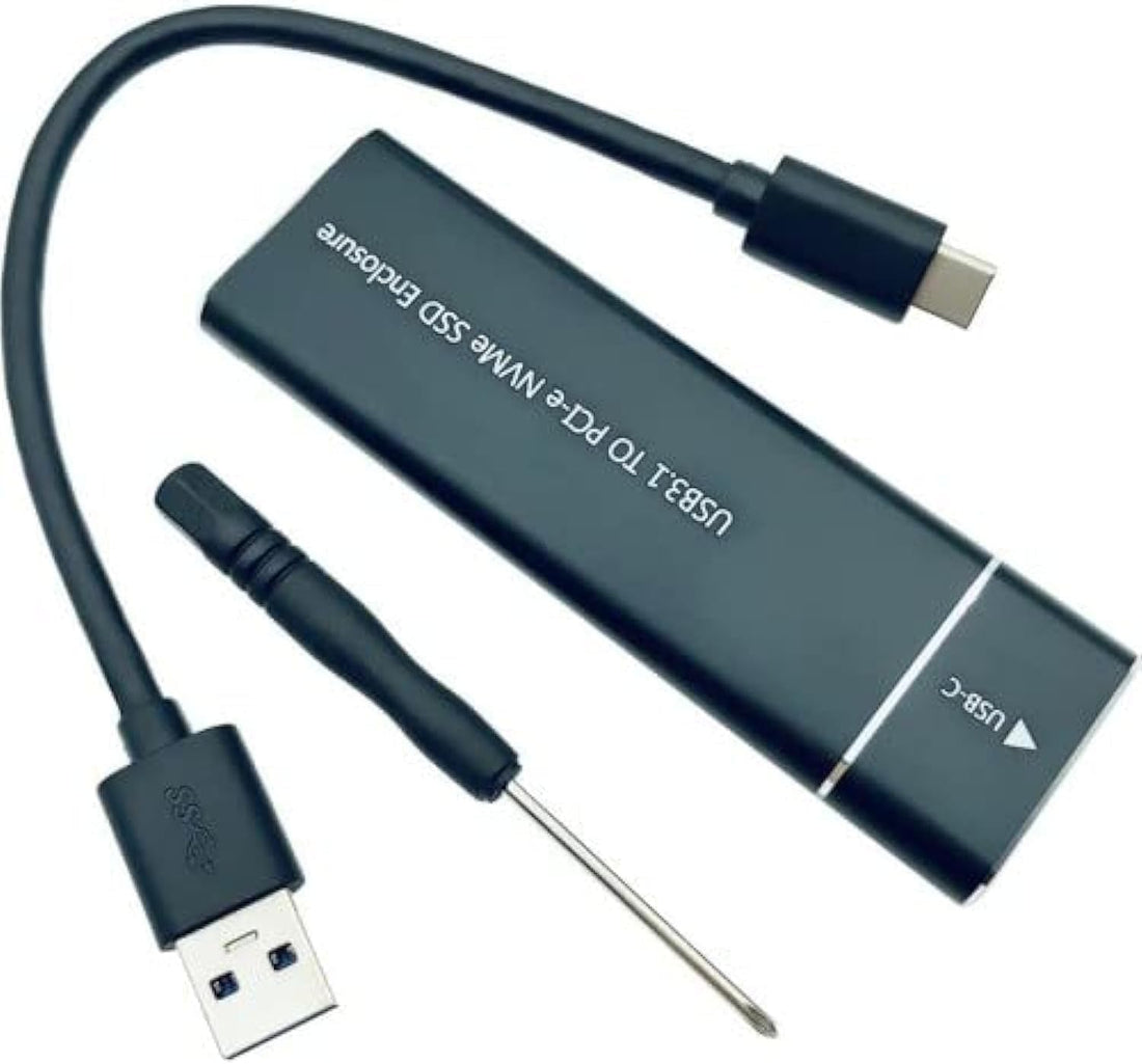NVME SSD Enclosure, M.2 NVME to USB C Adapter with Black case, USB 3.1 Gen 2 (10 Gbps) M2 PCIE SSD