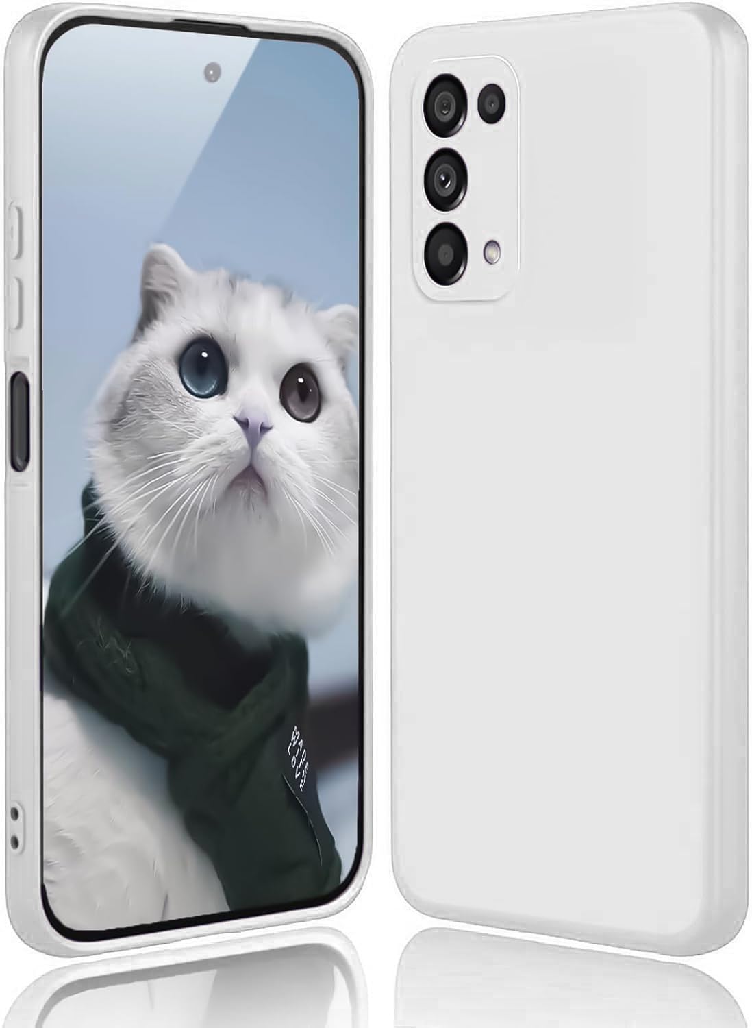 Silicone Case Compatible with Realme 7 Pro Case Soft Silicone Gel Rubber Shockproof Cover Matte Finish with Cloth Inner Lining (White)