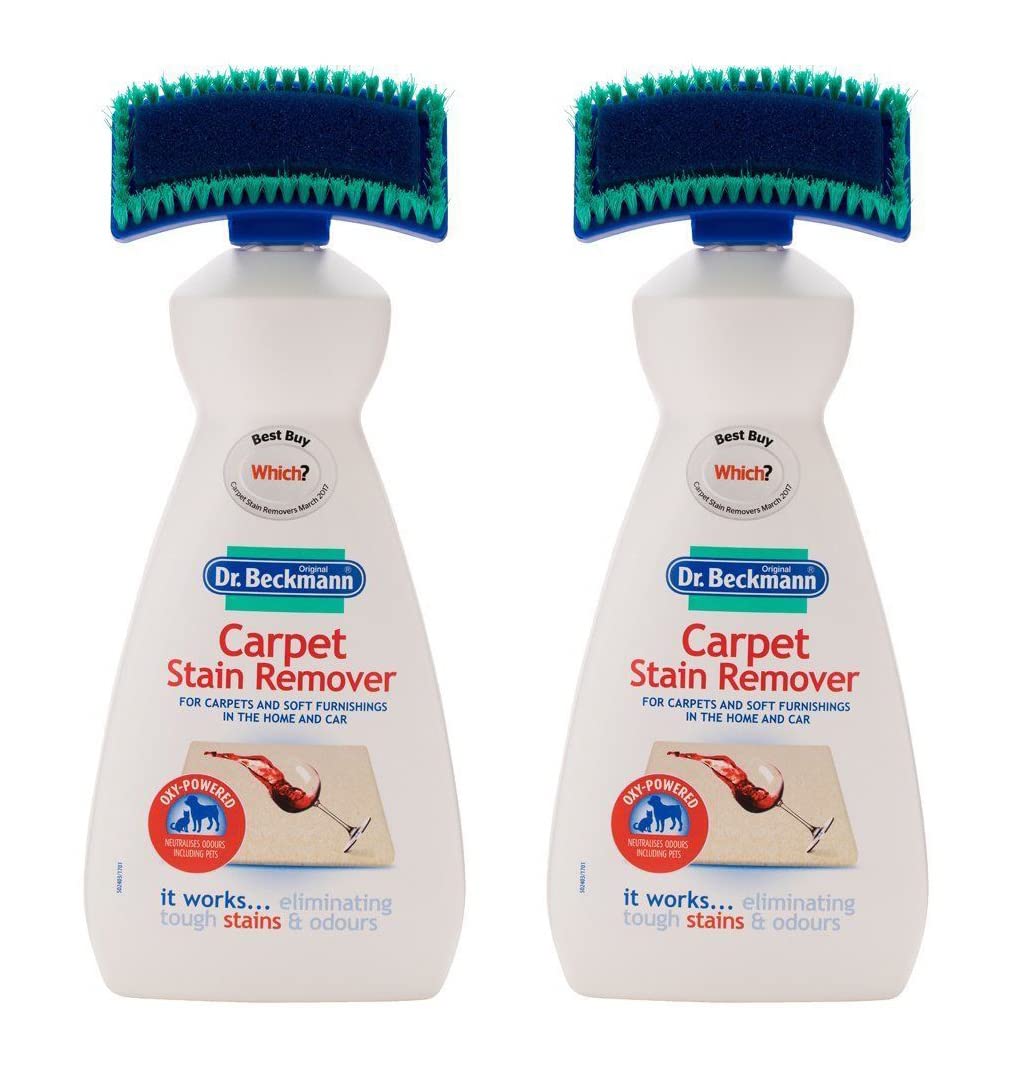 Dr Beckmann 2 Carpet Stain Remover with Brush Perfect for Carpets and Soft Furnishings, 650ml