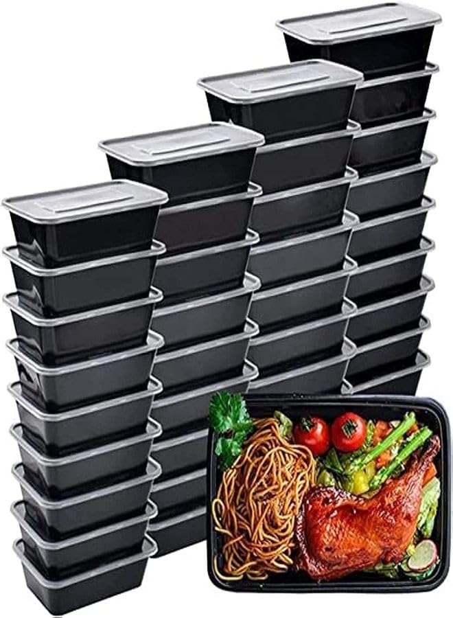 PACK Microwave Insulated Healthy Food Storage Containers with Lids (1000ml) 15 pieces