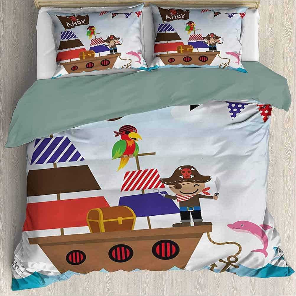 3-Piece Bedding Set Africa Smooth Soft Duvet Cover Zebras in Savannah Desert Waterhole on Hot Day Africa Safari Adventure Land Print Multicolor