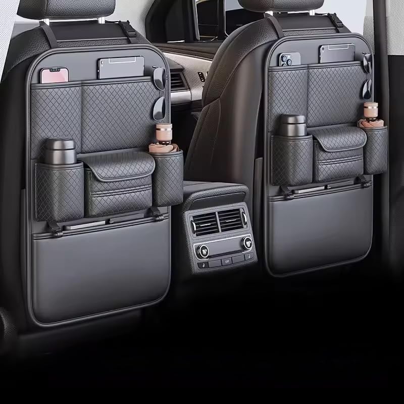 Fekra luxury 2 Peak Right & Left Car Seat Back Storage Bag Multifunction Backseat Organizer Storage Pocket Wear-Resistant Seat Anti Kick Guard (Model (A))