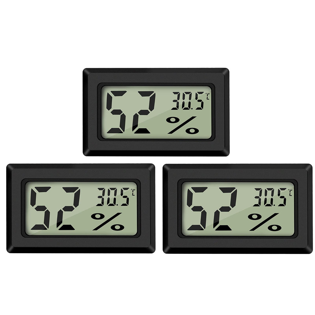 Thlevel Mini Digital LCD Thermometer Hygrometer Temperature Humidity -50~70°C 10%~99% RH Thermometer Portable Thermo Hygrometer Indicator for Office Kitchen Humidors Incubators Reptiles (3 PCS - A)