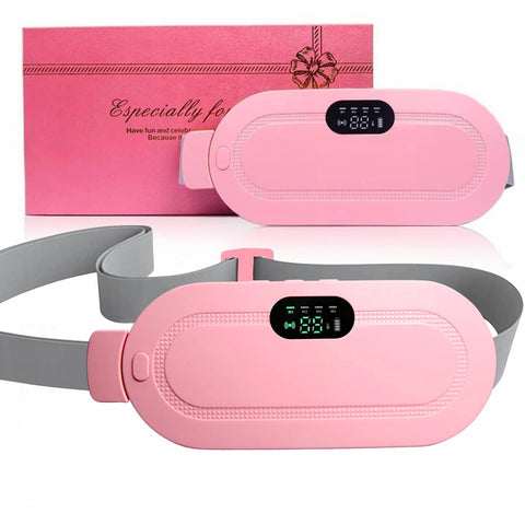 LIMOS Menstrual Heating Pad Cordless Rechargeable Heating Belt Vibration Massage Period Pain Relief Portable Heating Pad for Cramps Women Back Belly Adjustable Heat Therapy