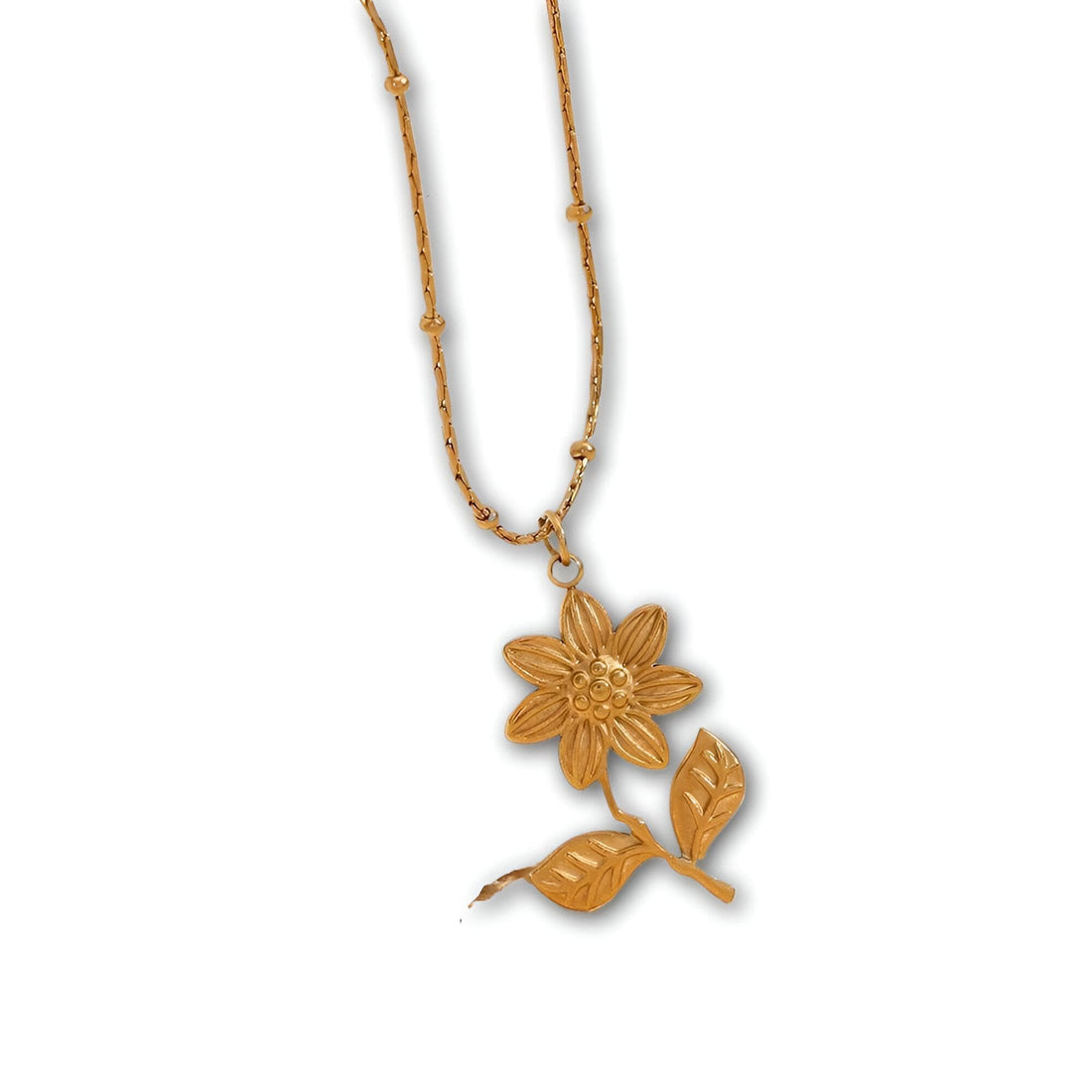 Stainless Lotus - Pendant Necklace crafted in rust-resistant stainless steel with a delicate lotus bloom, designed for daily wear, offering a subtle coastal shimmer and a comfortable hypoallergenic fi