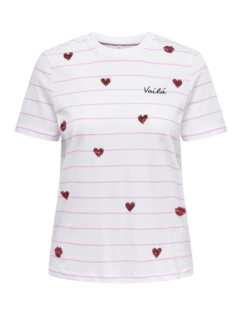 Only Women's Short Sleeve T-shirts & Tops Kita Life Heart