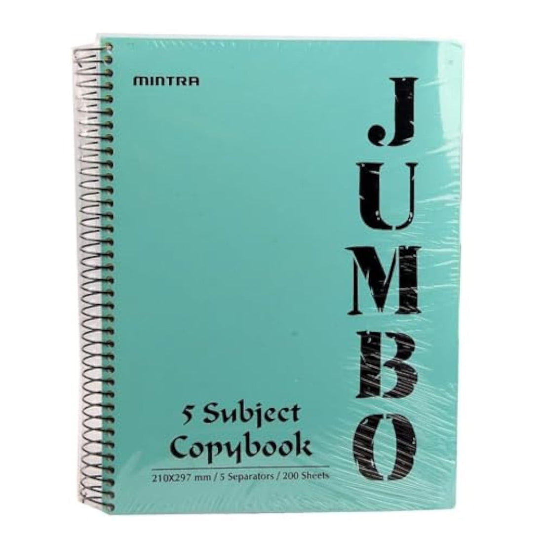UNIVERSITY NOTEBOOK MINTRA JUMBO WIRED 200 PAPERS LINED 5 SEPARATORS PLASTIC COVER A4 Multicolor- multishapes