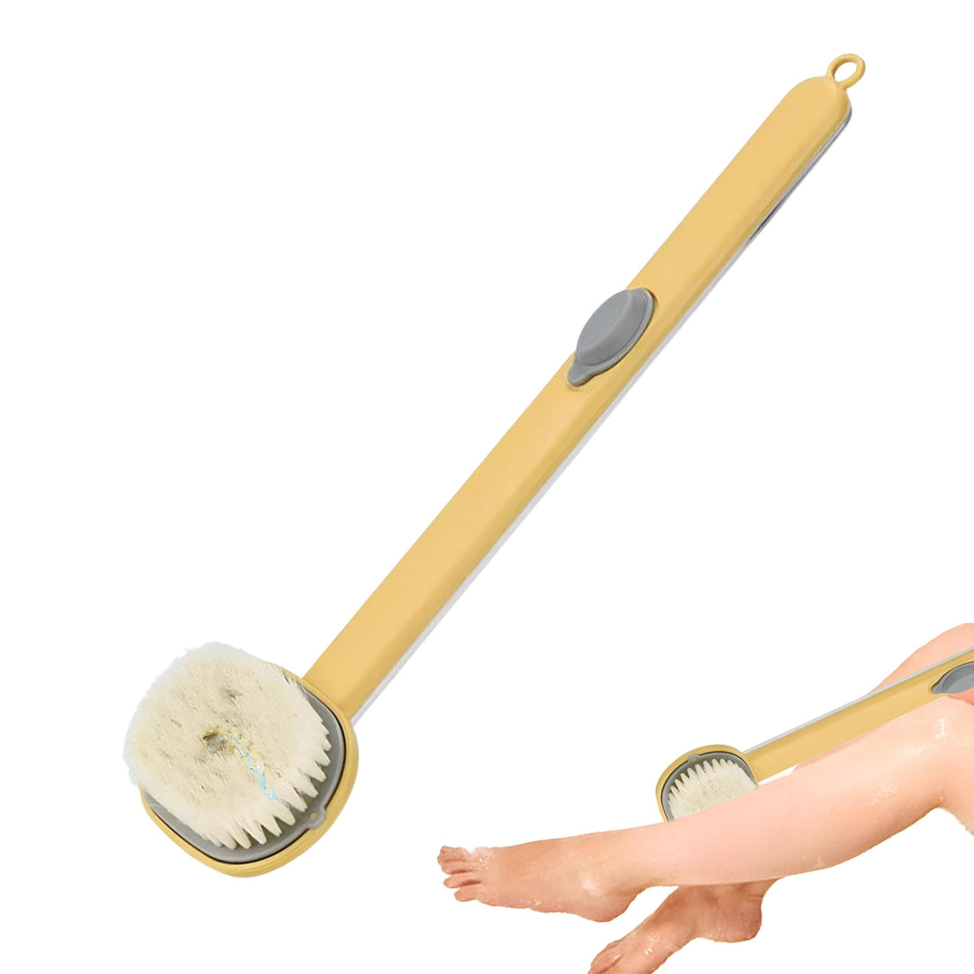 Exfoliating Brush with Soap Dispenser - Long Handle Bathroom Brush for Deep Cleaning, Liquid Filling to Enhance Body Wash Experience (1 Brush)