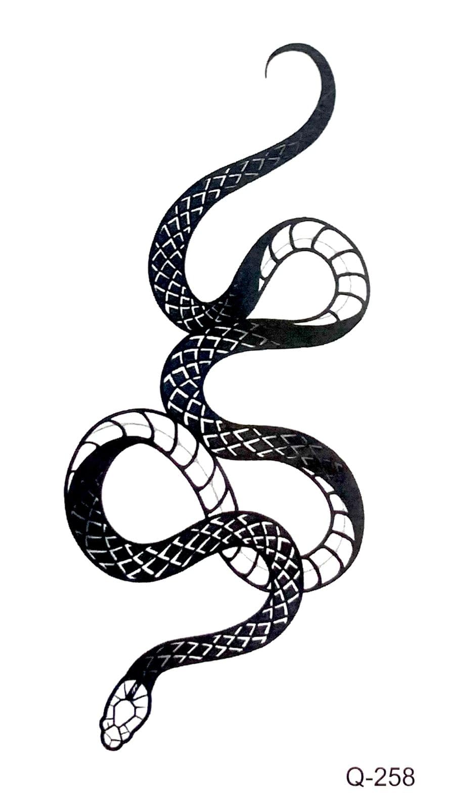 Tattoo Tech, 1 Sheet Medium Semi Permanent Tattoo10*12cm, Adult Art Design Temporary Tattoos, Lasts 1-2 Weeks, Waterproof, Realistic Look, No Adhesive, No Reflection (Q-258)