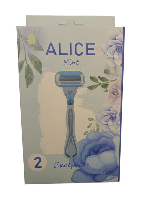 ALICE Alice Mint 2 Exception - Blue Contemporary Plastic Minty Finish Women's Cartridge Razor