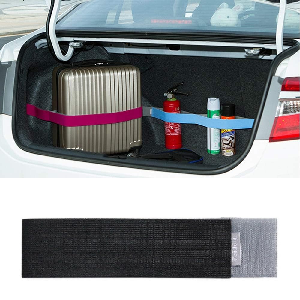 Car Trunk Divider Belt Organizer, Multi-Hole Elastic Tape for Car Tools and Gears, Easy to Install and Remove Car Trunk Organizer and Prevent Messy (Black, 80cm)