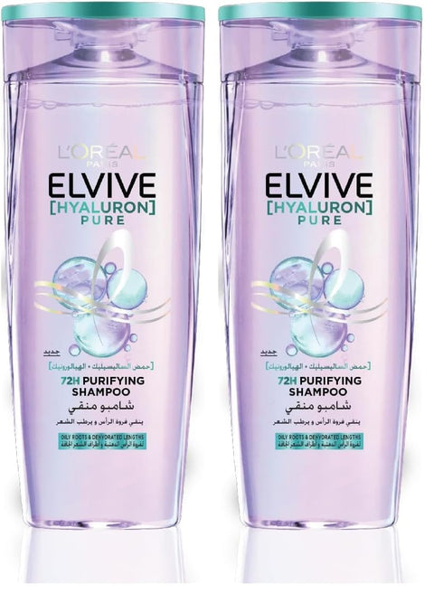 L’Oréal Paris Elvive Hyaluron Pure Purifying Shampoo for Oily Hair 200ML (Pack of 2)