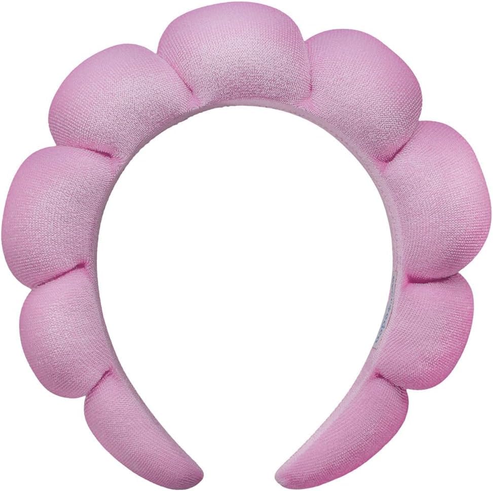 Sponge Headband Skin Care Soft Sponge Headband for Washing Face Makeup Removing Face Mask Pink One Size