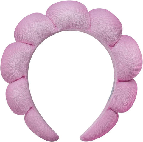 Sponge Headband Skin Care Soft Sponge Headband for Washing Face Makeup Removing Face Mask Pink One Size