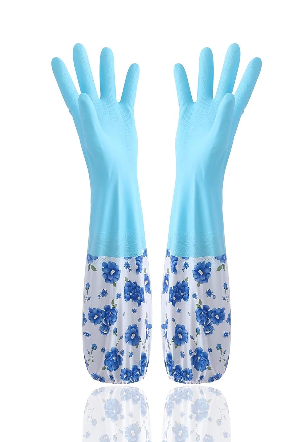 Reusable Long Elbow Hand Gloves,Safety Kitchen for Dish-Washing, Cleaning, Gardening, Laundry multipupose usable gloves(PAIR 1)(multicolour)