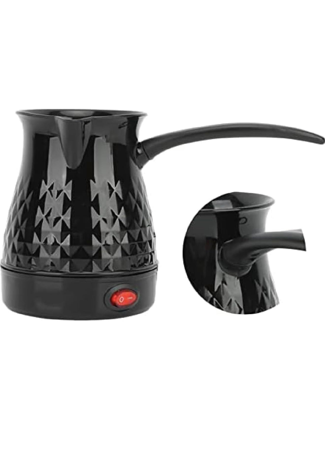 FLAMNGO Turkish Coffee Pot, 350W Heating Element, 75cm Cable Length, 5 Cups Capacity, 0.5L Tank, Plastic Body (Black)