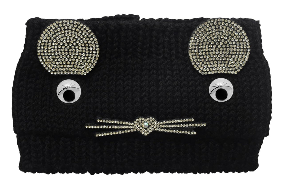 Daphne Wide Cat Hairband For Girls - Black