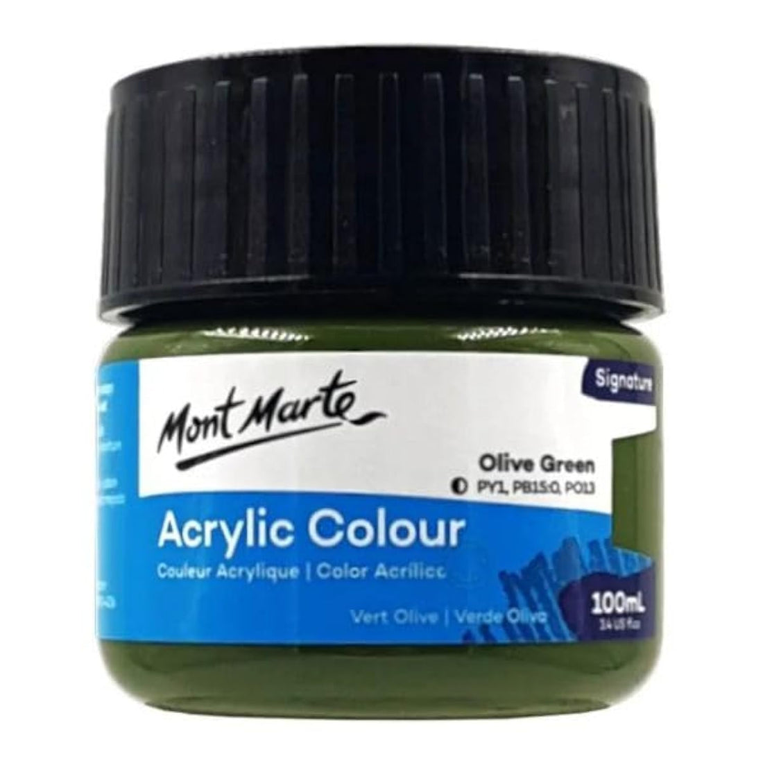 Monte Marte MSCH1058 Acrylic Colour Paint 100 ml, Olive Green