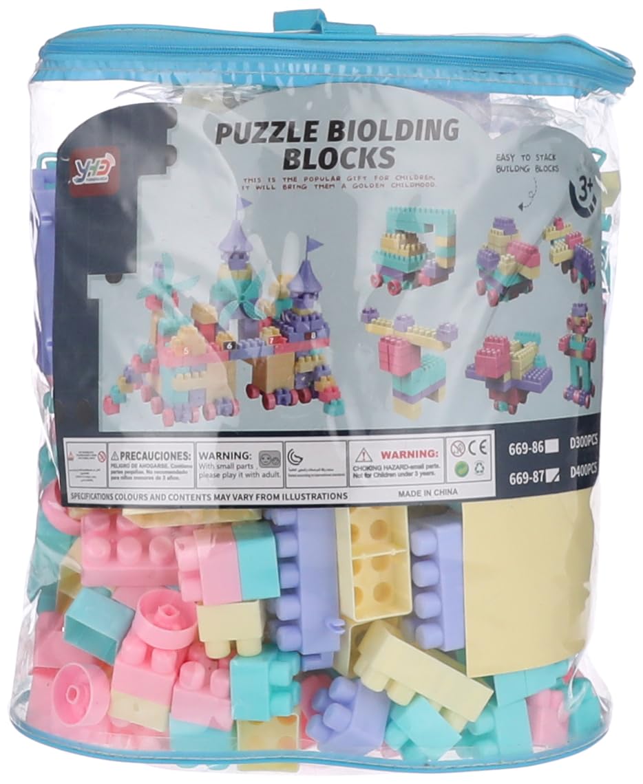 669-87 Pastel Colored Blocks 400-Pieces, Blue boy toys, girl toys, birthday gift, Christmas gift, growth, fun, for kids.