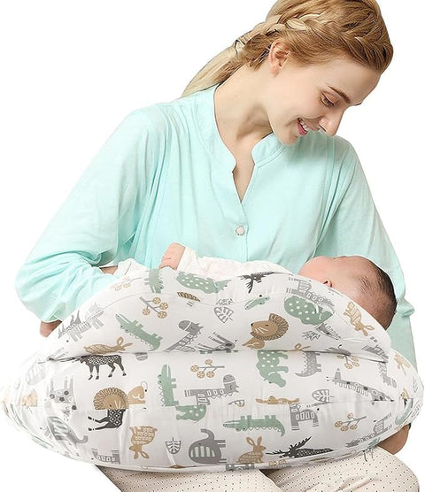 Moru Breastfeeding Pillow, Multifunctional Large Size with Washable Cover 100% Cotton, Adjustable Waist Belt