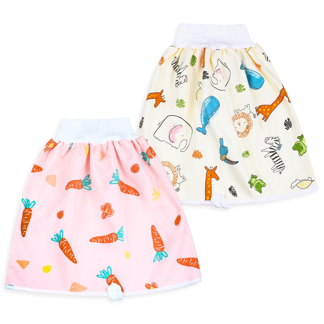 Baby Nappy Skirt, Pack of 2, Baby Sleepy Nappy Pants for Children, High Waist Potty Training Trousers, Cotton Baby Nappy Skirt for Potty Training