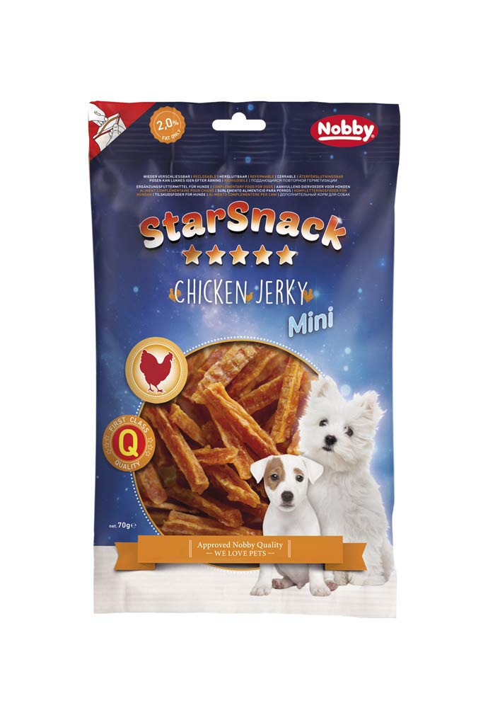 Nobby StarSnack Mini Chicken Jerky Dog Treats, 70g