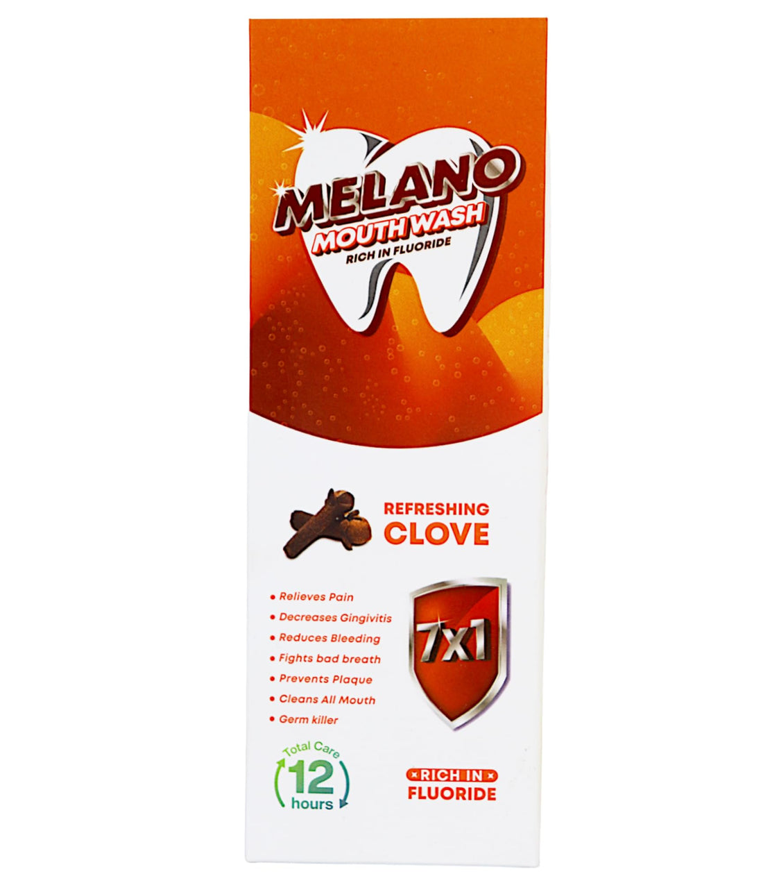 Melano Pharma MouthWash Rich In Fluoride Total Care 12 Hours-Refreshing Clove-300ml