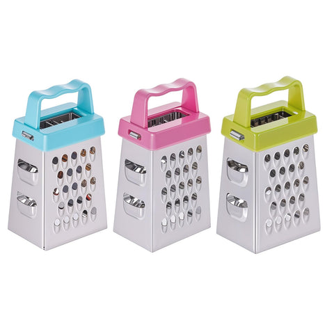 COMNICO Mini Cheese Grater, 3Pcs Stainless Steel Box Grater with Handle Professional Cheese Slicer Grater for Kitchen Slicer Cheese Ginger Vegetable Multifunction Dishwasher Safe
